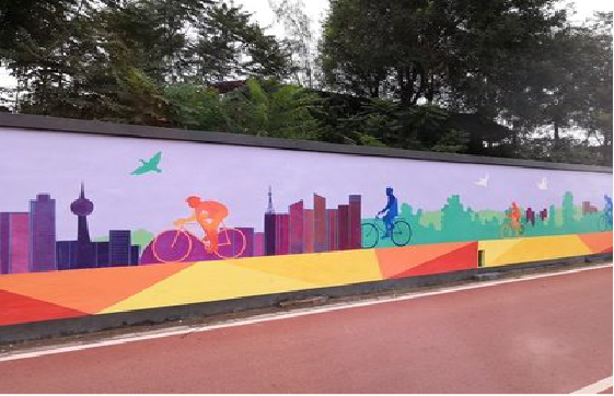 剑阁墙体彩绘-围墙