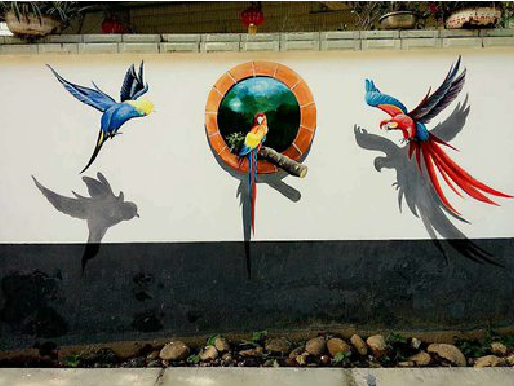 剑阁视觉错位-3D墙绘设计