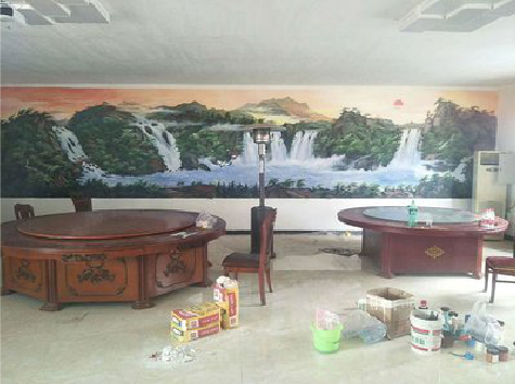 剑阁墙绘-写实风景