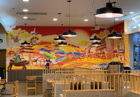 剑阁商业空间彩绘介绍。