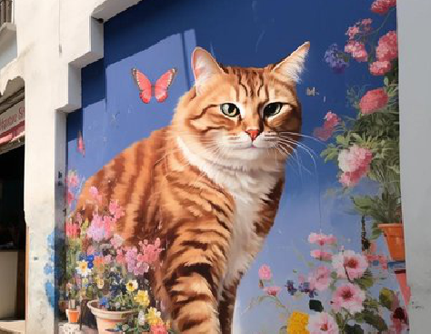 剑阁自己绘制有个性的手绘墙